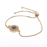 Adjustable Flower Style Yellow-Gold-Plated Bracelet