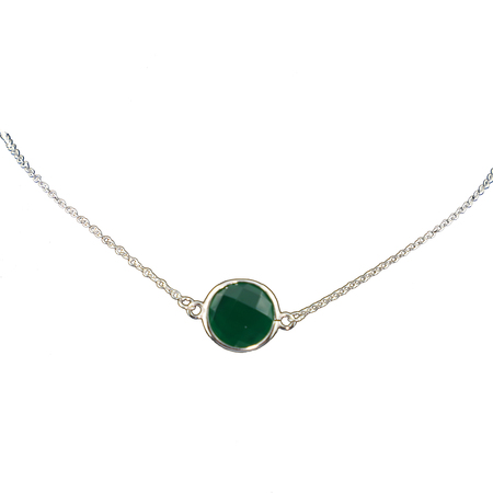 NA045 Green Agate Faceted