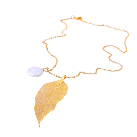 Leaf Necklace N0019Pea Gold