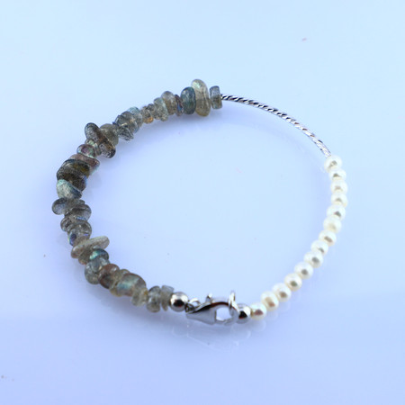 Labradorite Silver Bracelet B0021Pea