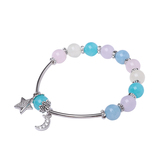 Multi-Gemstone Bracelet with Moon and Star